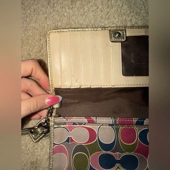 2pc Limited Ed. Coach Multicolor Medium Signature Gallery Scarf Print Satin Tote - Picture 10 of 13